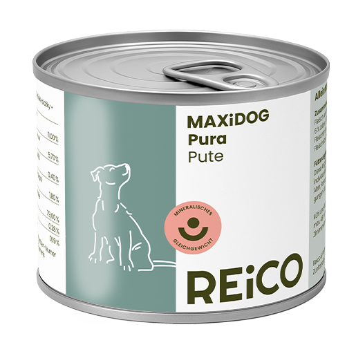 MAXiDOG Pura Tacchino (Cibo dietetico Tacchino) 8 • Cuccioli e Crocchette, Reico Partner | Sano. Naturale. Minerale. MAXiDOG Pura Tacchino (Cibo dietetico Tacchino)